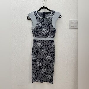 Karen Millen Navy Blue body con knit dress size ~US 4